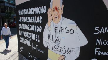 El mural en la esquina de Moreno y Mendoza.