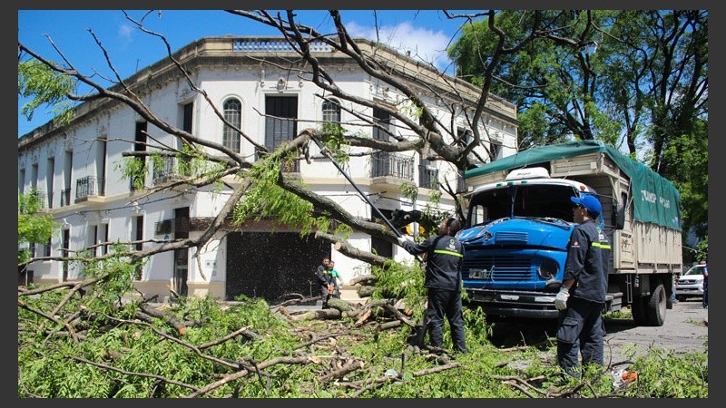 Un camión que circulaba por la zona fue otro de los vehículos perjudicados. (Alan Monzón/Rosario3.com)