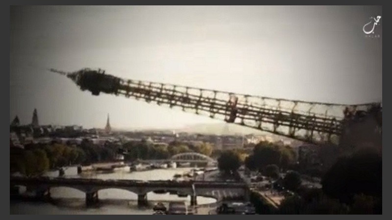 Una imagen del video que también promete atacar aviones de Air France.