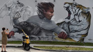 Excelentes murales se pudieron ver en el inicio de la la feria Art Basel en Miami. (EFE)
