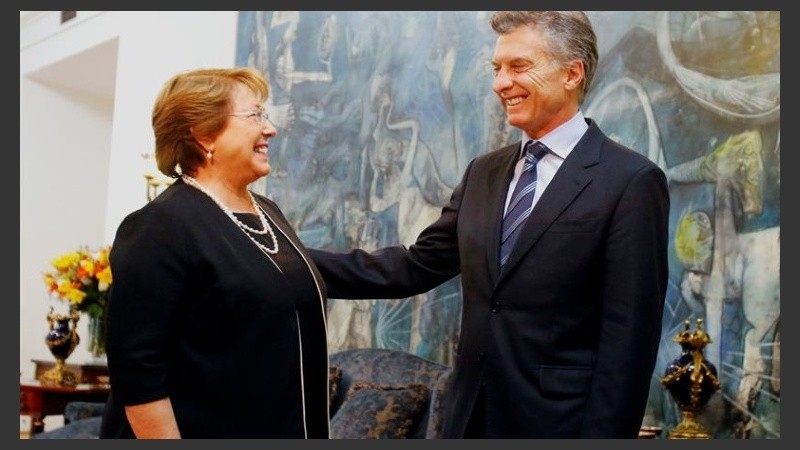 La presidenta de Chile recibió a Mauricio Macri.