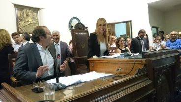 Cardozo, vicepresidente primero, y Daniela León, presidenta del Concejo.