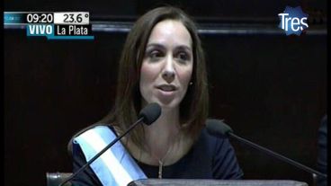 La gobernadora de Buenos Aires,  María Eugenia Vidal, se dirige a la Asamblea Legislativa de la provincia