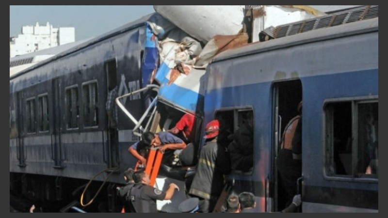 El tren “chapa 16” de la línea Sarmiento chocó el 22 de febrero del 2012.