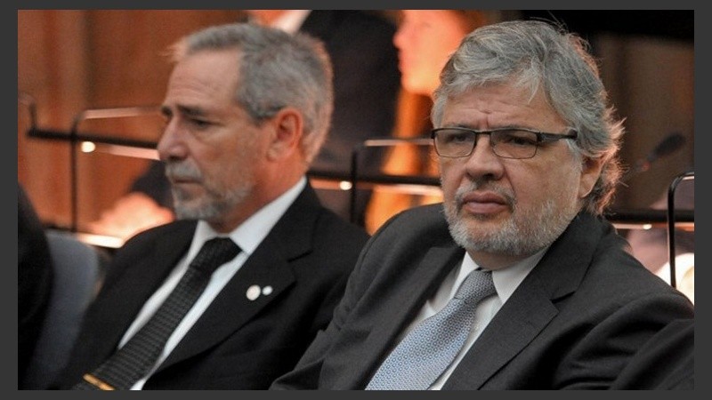 Ricardo Jaime y Juan Pablo Schiavi durante el juicio.