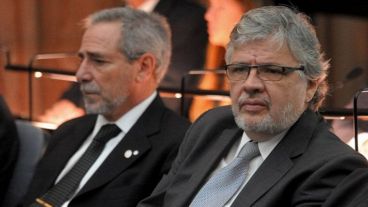 Ricardo Jaime y Juan Pablo Schiavi durante el juicio.