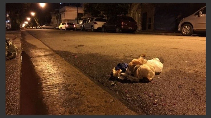 La escena del crimen en la zona de la terminal Mariano Moreno. 