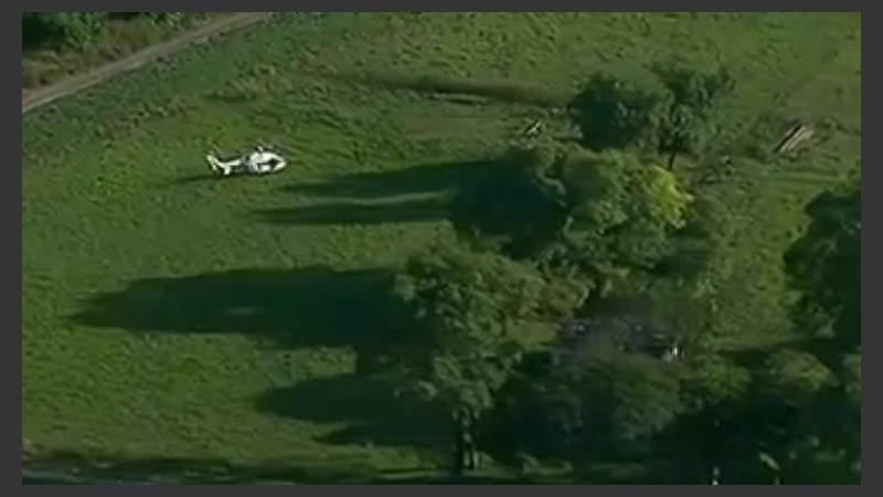 La búsqueda de los fugados, por aire, en campos de la provincia de Santa Fe.
