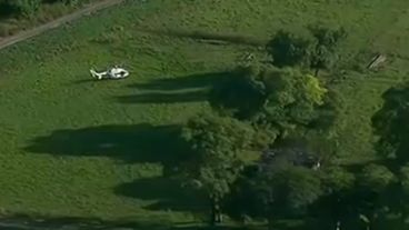 La búsqueda de los fugados, por aire, en campos de la provincia de Santa Fe.