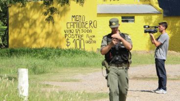 Postal de un sector del improvisado centro de operaciones en Franck. (Alan Monzón/Rosario3.com)