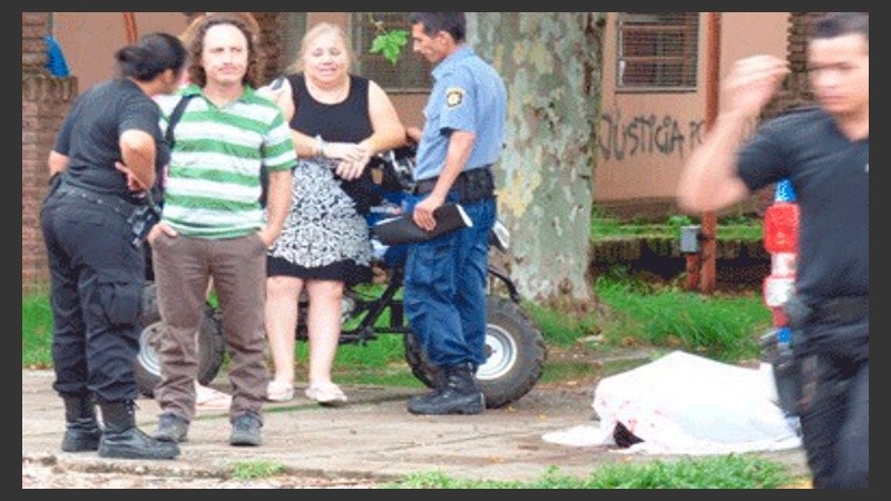 La escena del accidente fatal. 