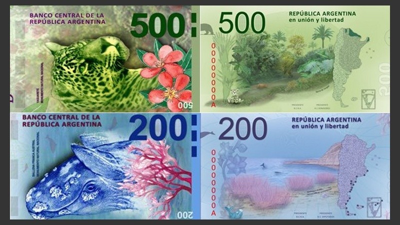 Anverso y reverso de los nuevos billetes que entrarán en vigencia a mediados de año.