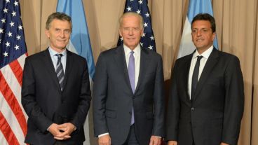 Macri, Biden y Massa en el encuentro que se realizó en Davos.