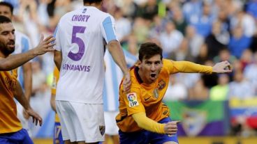 Messi celebra su conquista; una más.