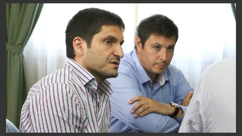 Pullaro en la reunión con los taxista este miércoles.