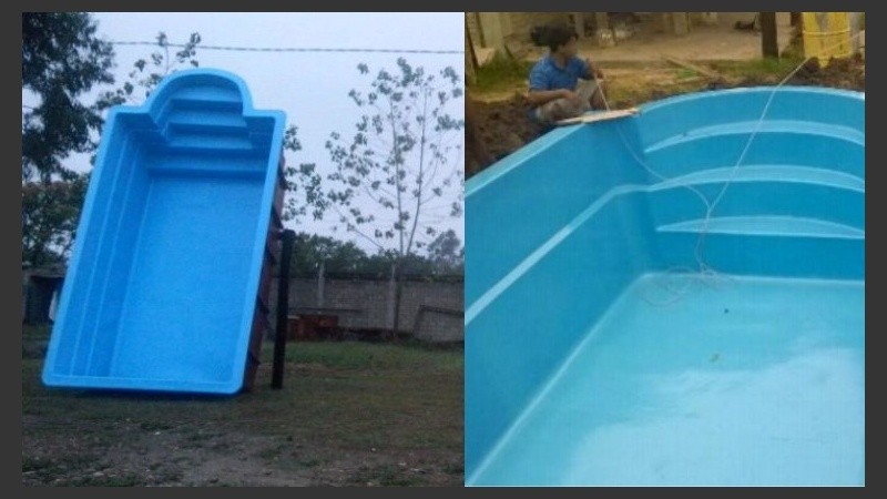 Las piletas de fibra de vidrio las ofertaban en unos 30 mil y 40 mil pesos.