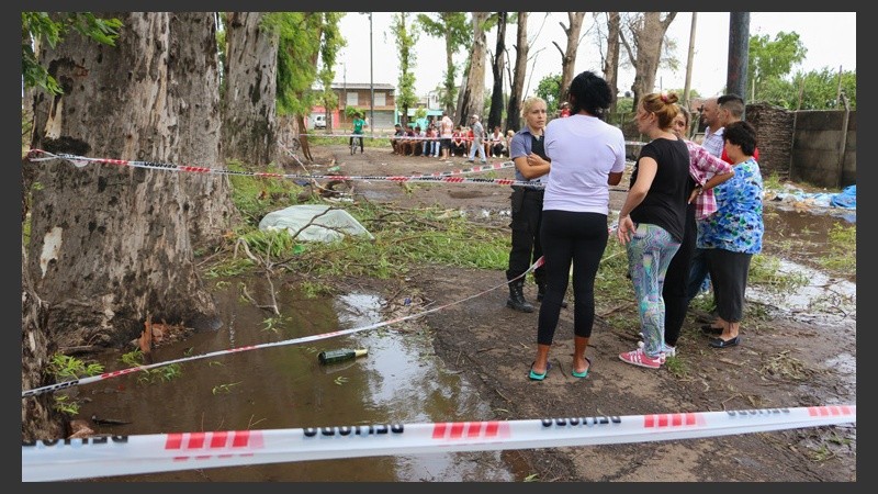 La escena de la muerte del muchacho que iba en bicicleta en zona sur. 