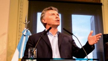 Macri en una conferencia de prensa en la Casa Rosada.