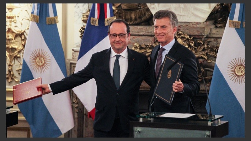 Este miércoles Hollande fue recibido por Mauricio Macri. 