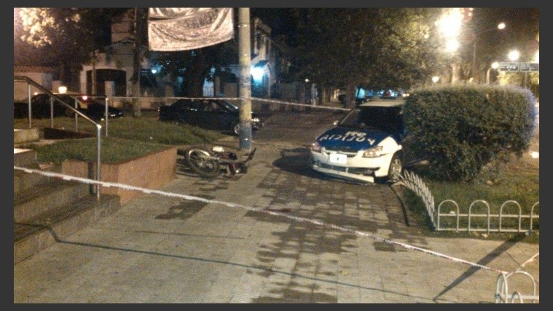 El lugar del tiroteo y la detención de los dos ladrones. 