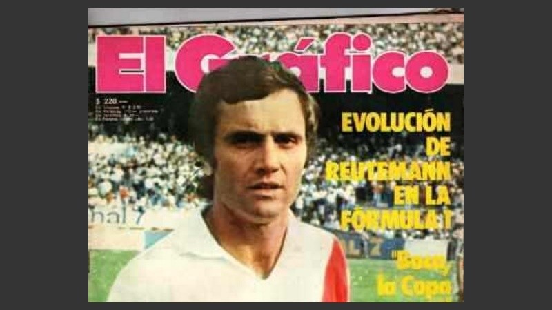 En la tapa de El Gráfico, cuando jugaba en River.