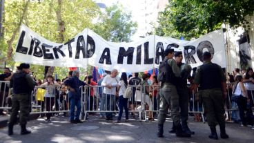 Entre los reclamos también se pidió libertad para Milagro Sala.