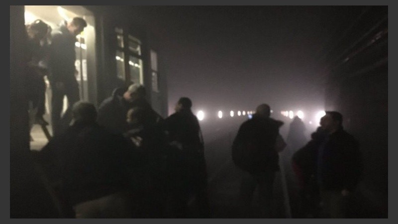 El metro de Bruselas minutos después de la explosión. 
