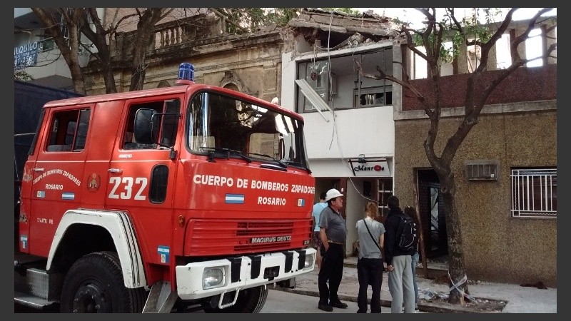 La zona del derrumbe este jueves a la mañana. 