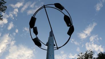 La obra inaugurada en la plaza. (Alan Monzón/Rosario3.com)