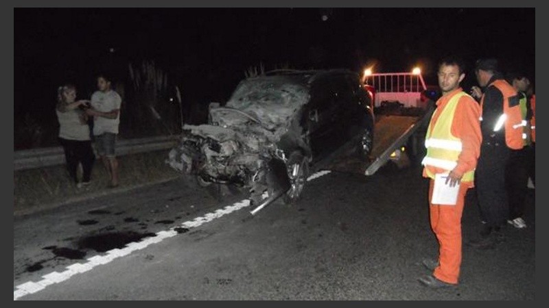 La camioneta de Chano evidencia la violencia del choque.