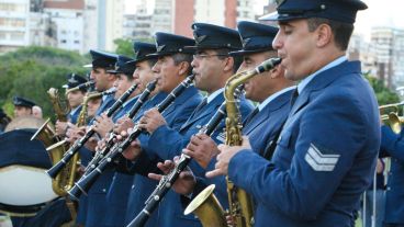 La banda militar interpretó varias canciones. (Alan Monzón/Rosario3.com)