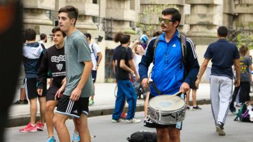 Ruidosa protesta este jueves. (Alan Monzón/Rosario3.com)
