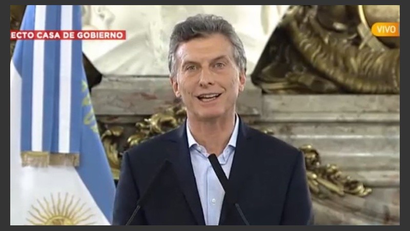 Macri habló en Casa Rosada a las 18.40. No respondió preguntas.