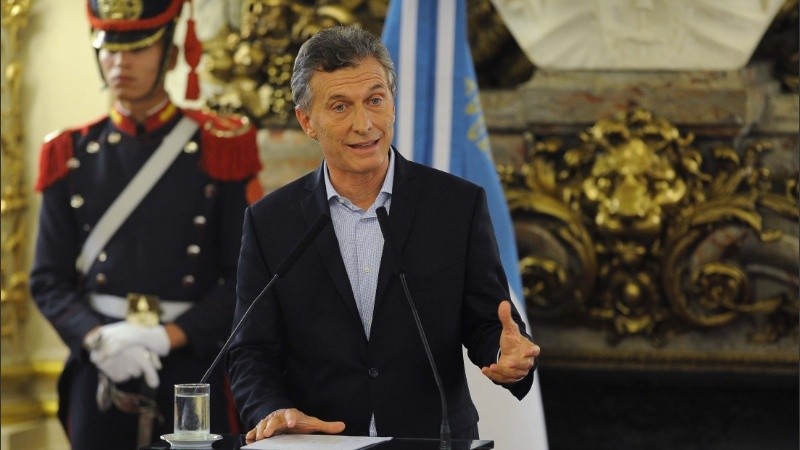 Macri habló en Casa Rosada a las 18.40. No respondió preguntas.