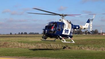 El helicóptero policial.