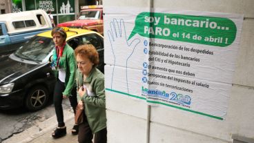 Paro de bancos repercutió en la city rosarina. (Alan Monzón/Rosario3.com)