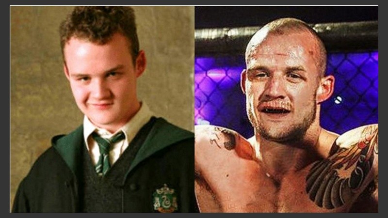 Rapado, musculoso y lleno de tatuajes, poco parece haber quedado del niño regordete que se paseaba por Hogwarts.