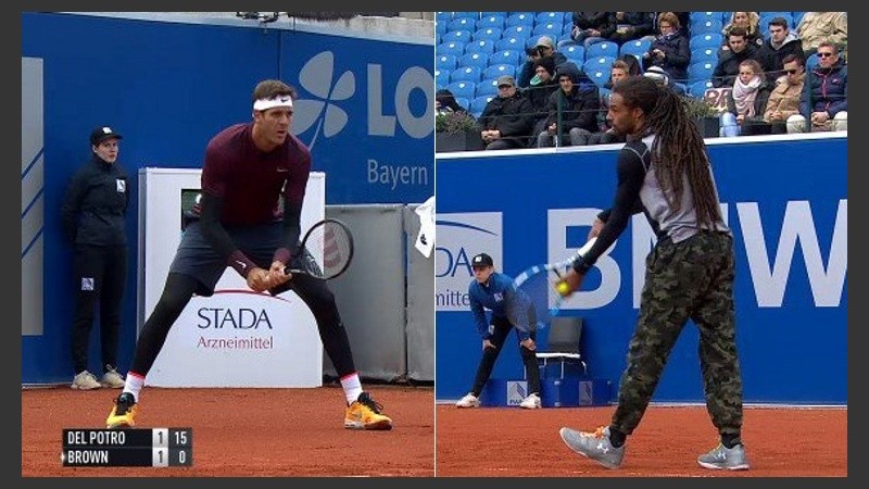 Delpo y Brown, con looks raros.