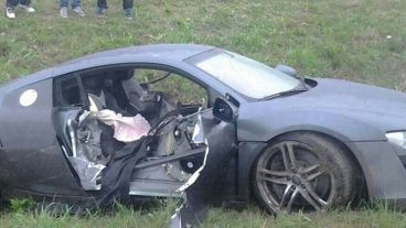 Así quedó el auto de Paladini el día del accidente de 2014.