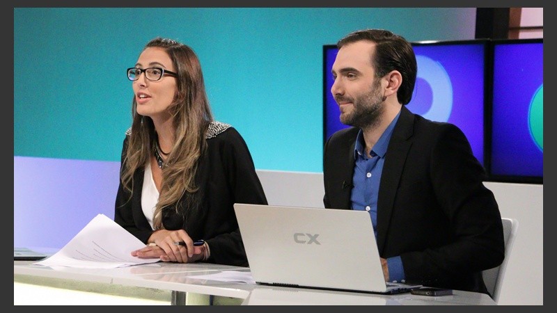 Rocío y Fonti en uno de las salidas al aire. (Rosario3.com)