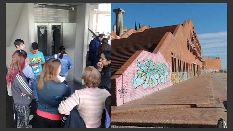 La familia de la víctima en el Heca y la zona del accidente.