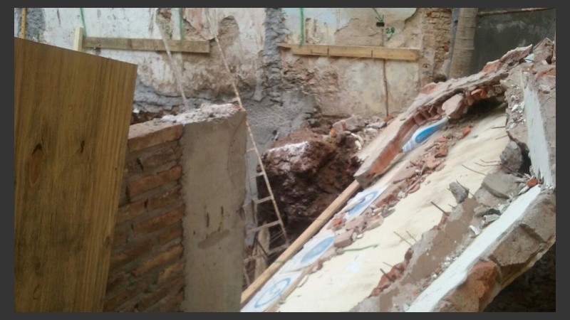 Así quedó el lugar tras el derrumbe. 