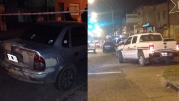 El Corsa recuperado y los allanamientos realizados.