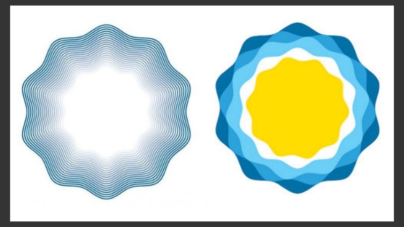 El nuevo y el viejo logo del Bicentenario. 