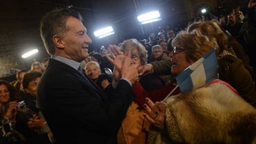 Macri en el acto con jubilados el viernes pasado.