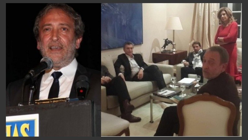 El periodista Zunino y la foto de la reunión con Macri.