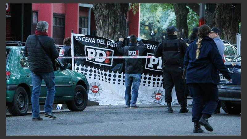 La Policía de Investigaciones en el lugar del crimen.