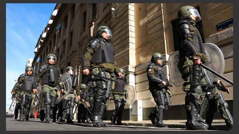 Gendarmería en la zona del Monumento  (archivo)