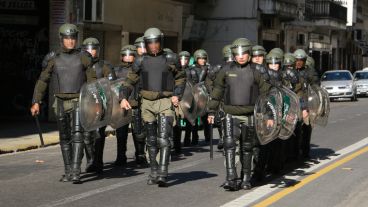 Gendarmería por las calles de la ciudad.
