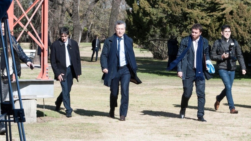 El presidente Macri y parte de su comitiva visitaron El Tres en su aniversario
